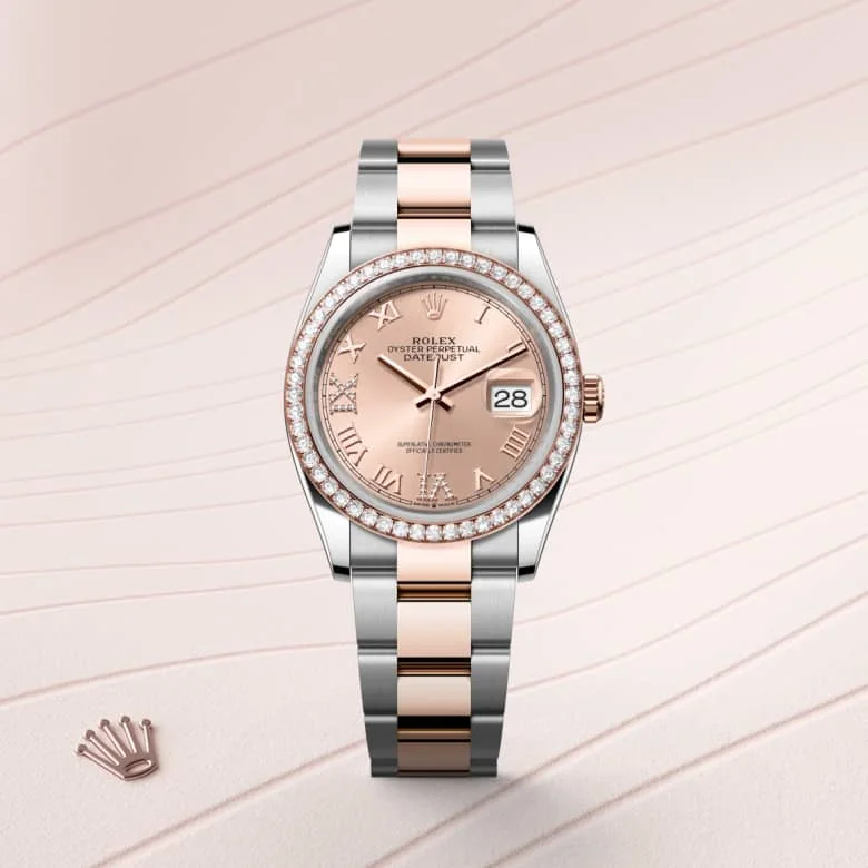 Rolex Datejust in Everose Rolesor - combination of Oystersteel and Everose gold, M126281RBR-0016 - Schiffman's Jewelers