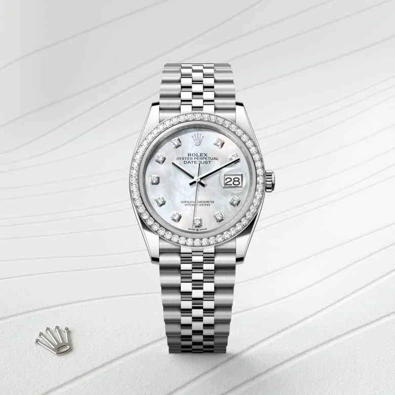 Rolex Datejust in White Rolesor - combination of Oystersteel and white gold, M126284RBR-0011 - Schiffman's Jewelers