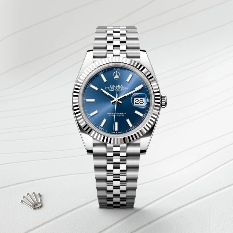 Rolex Datejust in White Rolesor - combination of Oystersteel and white gold, M126334-0002 - Schiffman's Jewelers