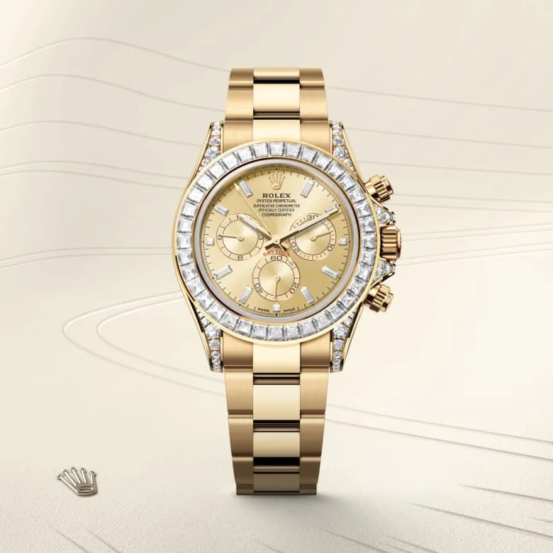 Rolex Cosmograph Daytona in 18 kt yellow gold with lugs set with diamonds, M126598TBR-0001 - Walters & Hogsett