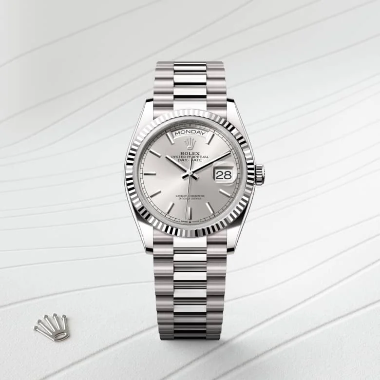 Rolex Day-Date in 18 kt white gold, M128239-0005 - Schiffman's Jewelers