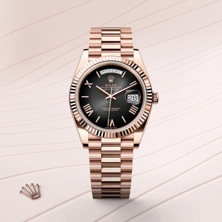 Rolex Day-Date in 18 kt Everose gold, M228235-0055 - Schiffman's Jewelers