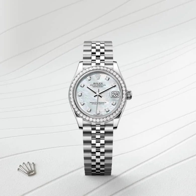 Rolex Datejust in White Rolesor - combination of Oystersteel and white gold, M278384RBR-0008 - Schiffman's Jewelers