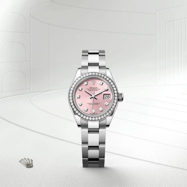 Rolex Lady-Datejust in White Rolesor - combination of Oystersteel and white gold, M279384RBR-0004 - Schiffman's Jewelers
